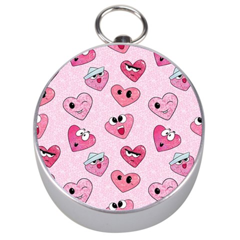 Emoji Heart Silver Compasses from ArtsNow.com Front