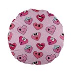 Emoji Heart Standard 15  Premium Flano Round Cushions