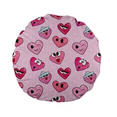 Emoji Heart Standard 15  Premium Flano Round Cushions from ArtsNow.com Back