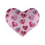 Emoji Heart Standard 16  Premium Flano Heart Shape Cushions