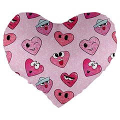 Emoji Heart Large 19  Premium Flano Heart Shape Cushions from ArtsNow.com Back