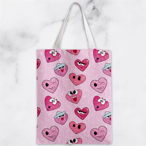 Emoji Heart Zipper Classic Tote Bag from ArtsNow.com Front