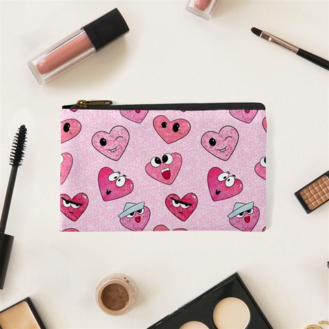 Emoji Heart Cosmetic Bag (XS) from ArtsNow.com Front