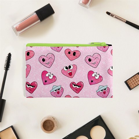 Emoji Heart Cosmetic Bag (XS) from ArtsNow.com Back