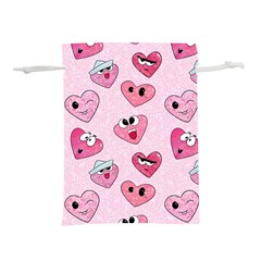 Emoji Heart Lightweight Drawstring Pouch (L) from ArtsNow.com Front