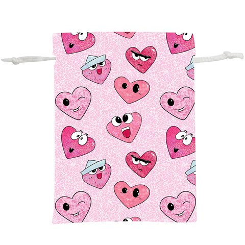 Emoji Heart  Lightweight Drawstring Pouch (XL) from ArtsNow.com Front