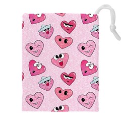 Emoji Heart Drawstring Pouch (4XL) from ArtsNow.com Front