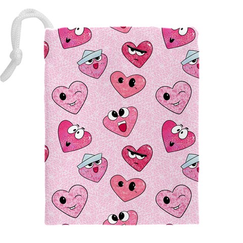 Emoji Heart Drawstring Pouch (4XL) from ArtsNow.com Back