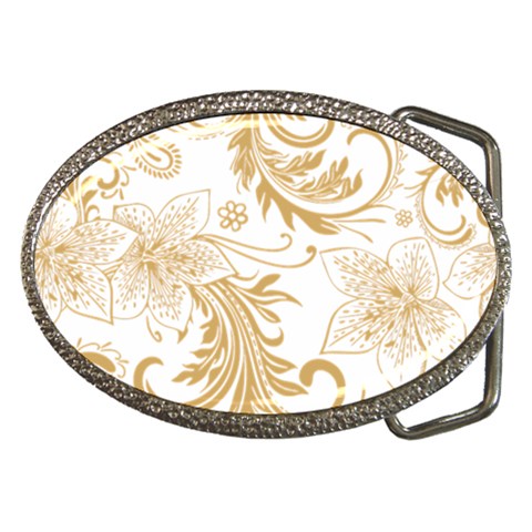 Flowers Shading Pattern Belt Buckles from ArtsNow.com Front