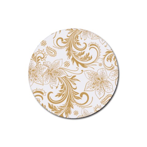Flowers Shading Pattern Rubber Coaster (Round) from ArtsNow.com Front