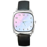 watercolor clouds2 Square Metal Watch