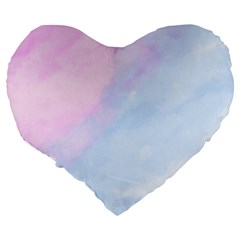 watercolor clouds2 Large 19  Premium Flano Heart Shape Cushions from ArtsNow.com Back