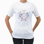  Cute unicorn cats Women s T-Shirt (White) 