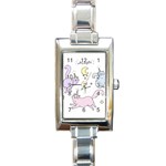  Cute unicorn cats Rectangle Italian Charm Watch