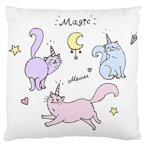 Cute unicorn cats Large Cushion Case (One Side) from ArtsNow.com Front