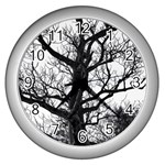 Shadows in the sky Wall Clock (Silver)