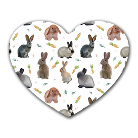 Cute Bunny Heart Mousepads from ArtsNow.com Front