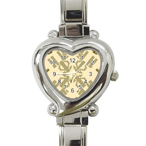 Abstract pattern geometric backgrounds   Heart Italian Charm Watch from ArtsNow.com Front