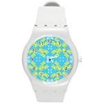 Abstract pattern geometric backgrounds   Round Plastic Sport Watch (M)