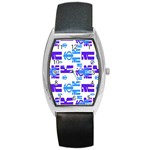 Abstract pattern geometric backgrounds   Barrel Style Metal Watch