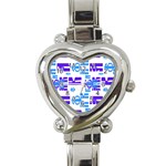 Abstract pattern geometric backgrounds   Heart Italian Charm Watch