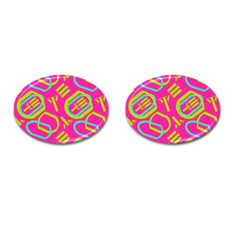 Abstract pattern geometric backgrounds   Cufflinks (Oval) from ArtsNow.com Front(Pair)