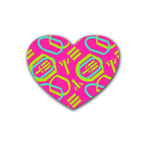 Abstract pattern geometric backgrounds   Rubber Heart Coaster (4 pack) from ArtsNow.com Front