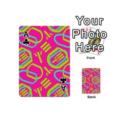 Ace Abstract pattern geometric backgrounds   Playing Cards 54 Designs (Mini) from ArtsNow.com Front - ClubA