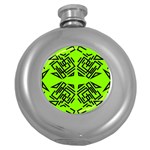 Abstract pattern geometric backgrounds   Round Hip Flask (5 oz)