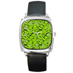 Abstract pattern geometric backgrounds   Square Metal Watch
