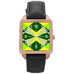 Abstract pattern geometric backgrounds   Rose Gold Leather Watch 