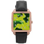 Abstract pattern geometric backgrounds   Rose Gold Leather Watch 
