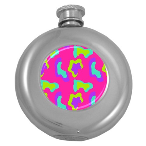 Abstract pattern geometric backgrounds   Round Hip Flask (5 oz) from ArtsNow.com Front