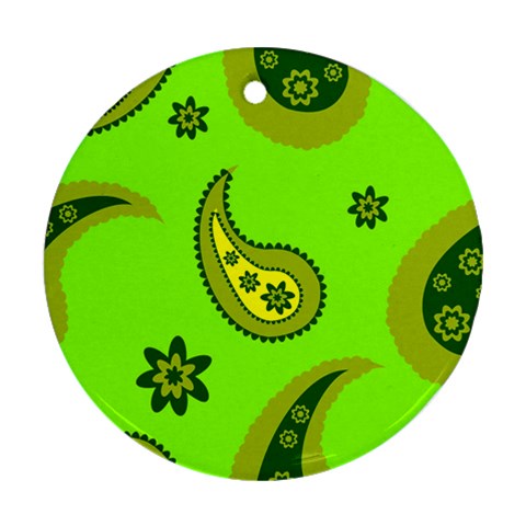 Floral pattern paisley style Paisley print  Doodle background Round Ornament (Two Sides) from ArtsNow.com Front