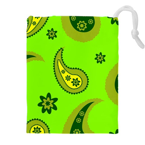 Floral pattern paisley style Paisley print  Doodle background Drawstring Pouch (5XL) from ArtsNow.com Front