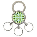 Floral pattern paisley style  3-Ring Key Chain