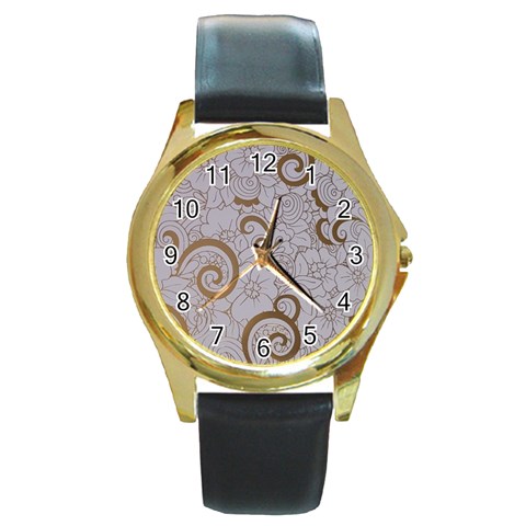 All of Life Come to Me with Ease Joy And Glory 1 Round Gold Metal Watch from ArtsNow.com Front