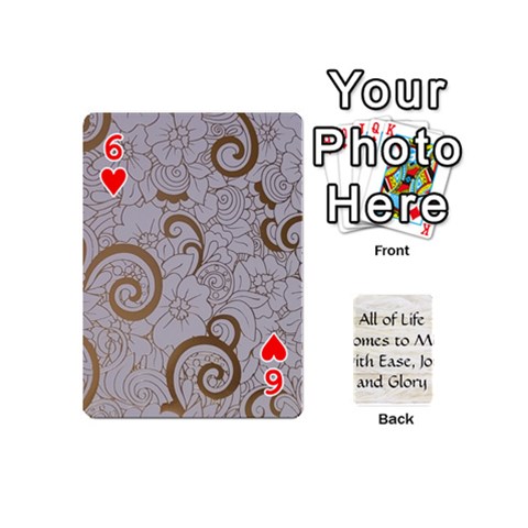 All of Life Come to Me with Ease Joy And Glory 1 Playing Cards 54 Designs (Mini) from ArtsNow.com Front - Heart6