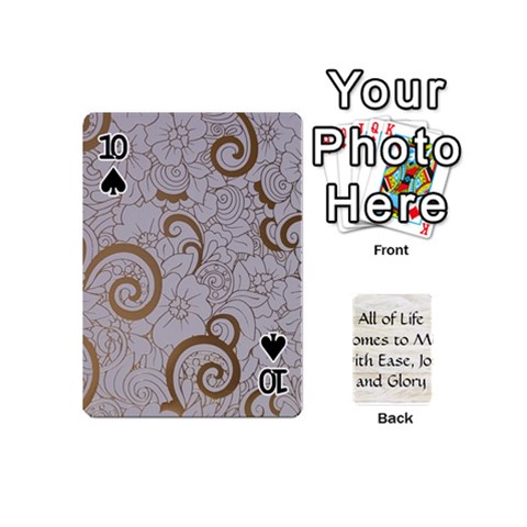 All of Life Come to Me with Ease Joy And Glory 1 Playing Cards 54 Designs (Mini) from ArtsNow.com Front - Spade10