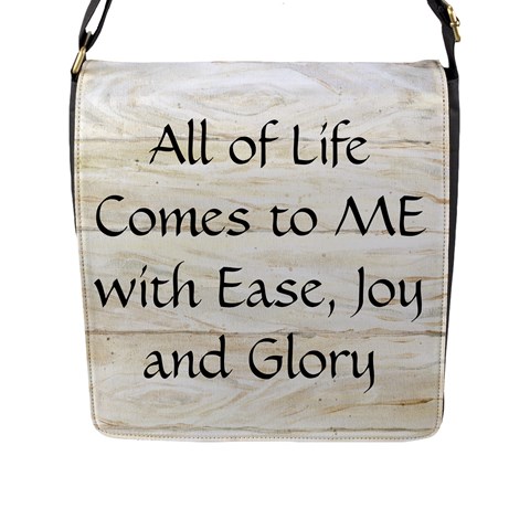 All of Life Come to Me with Ease Joy And Glory 1 Flap Closure Messenger Bag (L) from ArtsNow.com Front