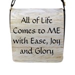 All of Life Come to Me with Ease Joy And Glory 1 Flap Closure Messenger Bag (L)