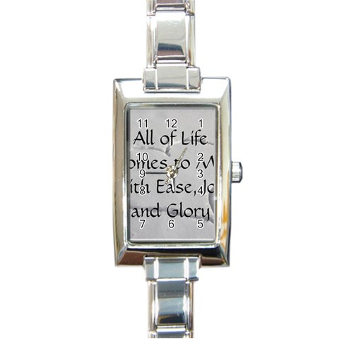 All of Life Come to Me with Ease Joy And Glory 2 Rectangle Italian Charm Watch from ArtsNow.com Front