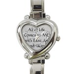 All of Life Come to Me with Ease Joy And Glory 2 Heart Italian Charm Watch