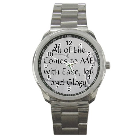 All of Life Come to Me with Ease Joy And Glory 2 Sport Metal Watch from ArtsNow.com Front