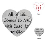 All of Life Come to Me with Ease Joy And Glory 2 Playing Cards Single Design (Heart)