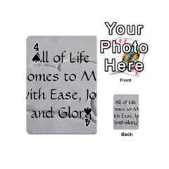 All of Life Come to Me with Ease Joy And Glory 2 Playing Cards 54 Designs (Mini) from ArtsNow.com Front - Spade4