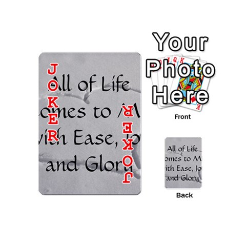 All of Life Come to Me with Ease Joy And Glory 2 Playing Cards 54 Designs (Mini) from ArtsNow.com Front - Joker2