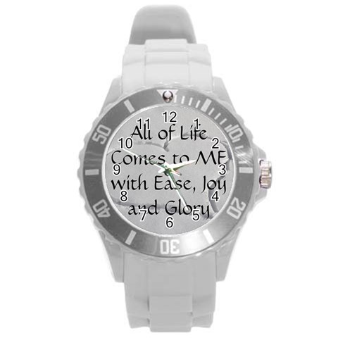 All of Life Come to Me with Ease Joy And Glory 2 Round Plastic Sport Watch (L) from ArtsNow.com Front