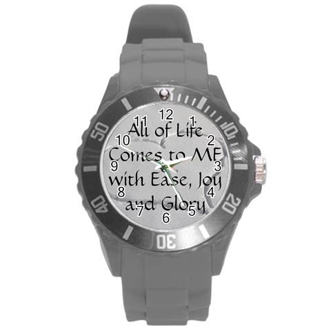 All of Life Come to Me with Ease Joy And Glory 2 Round Plastic Sport Watch (L) from ArtsNow.com Front