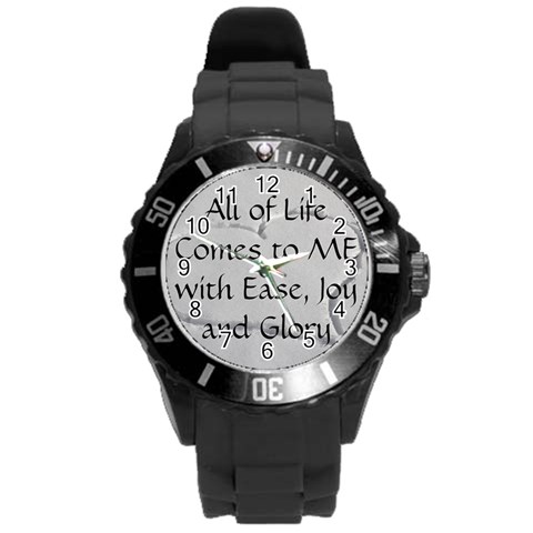 All of Life Come to Me with Ease Joy And Glory 2 Round Plastic Sport Watch (L) from ArtsNow.com Front